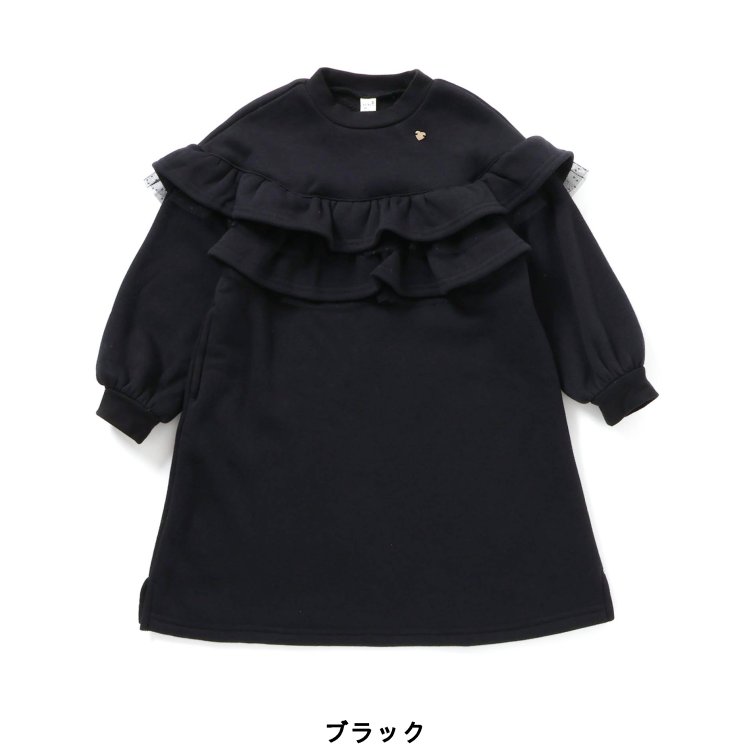 【SALE_10%OFF_11/27(木)午前9:59まで】【送料無料】WEB限定_裏シャギーフリルワンピース ▽▽ あったか 女の子 アプレレクール 子供服 キッズ ベビー お出かけ おしゃれ 裏シャギー 冬 エフオー FO △△ v517915［返品不可］ 3