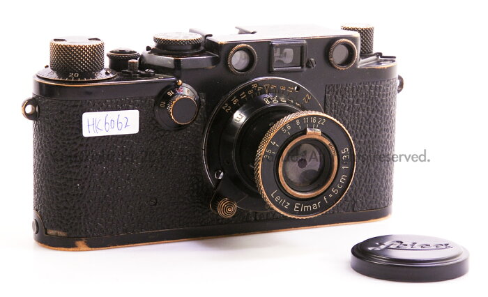 【良品】【スウェーデン軍用】 Leica/ライカ IIIF+Elmar/エルマー 50mm F3.5 Swedish Army/スウェーデン軍用 1956年産 ブラックペイント カメラセット#HK6062