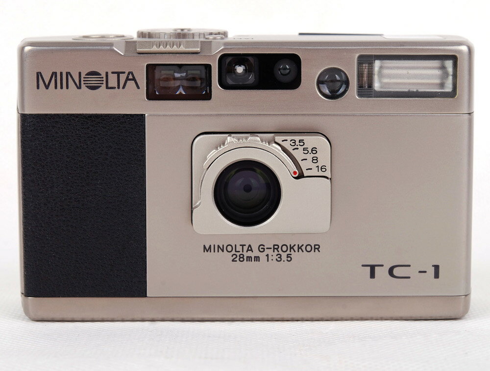 【美品】Minolta/ミノルタ TC-1 G-rokkor 28mm F3.5レンズ付き シャンパン色 フィルムカメラ#jp21866