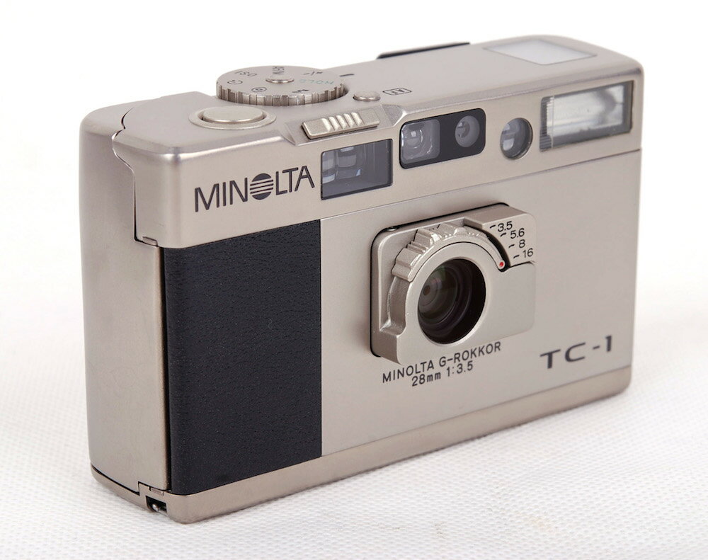 【美品】Minolta/ミノルタ TC-1 G-rokkor 28mm F3.5レンズ付き シャンパン色 フィルムカメラ#jp21866