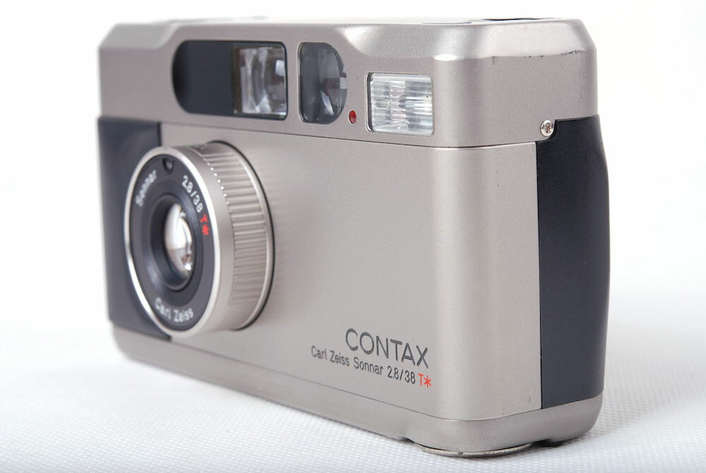 【美品】CONTAX/コンタックス T2 シャンパン色 Zeiss sonnar 38mm F2.8 T*レンズ付き#jp21167