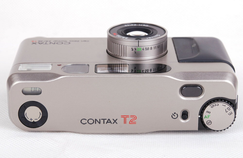 【美品】CONTAX/コンタックス T2 シャンパン色 Zeiss sonnar 38mm F2.8 T*レンズ付き#jp21563