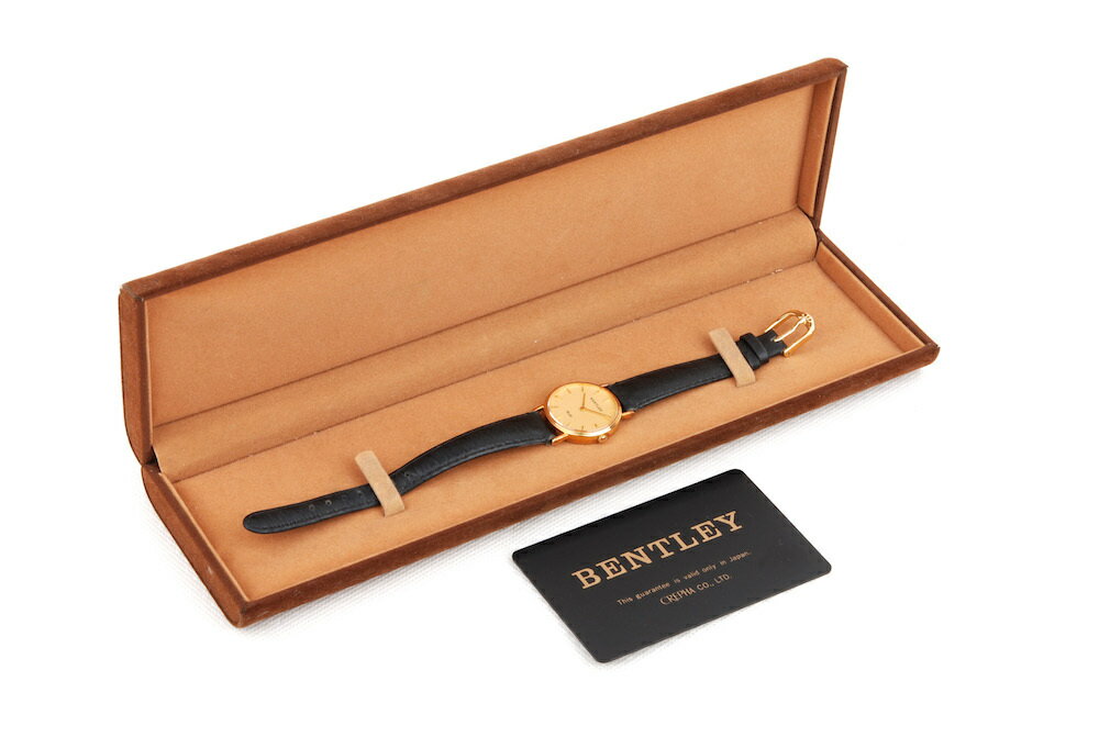 【美品】Bentley/ベントレー Gold BGL-18001 750 18kゴールド 日本CREPHA製 クオーツ レーディス腕時計