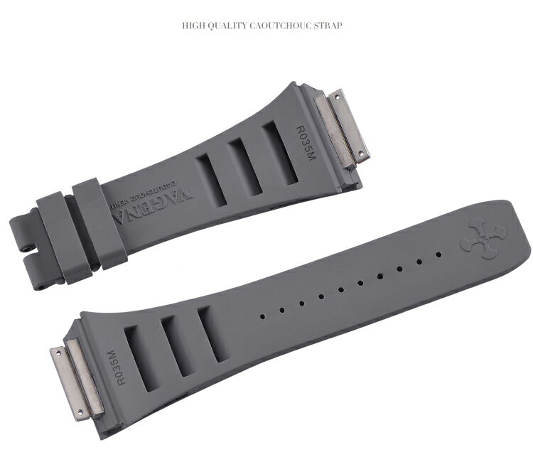 Richard Mille リシャール ミル RM030 RM035 RM055に適用 Vagenari ラバー ストラップ/ベルト グレー
