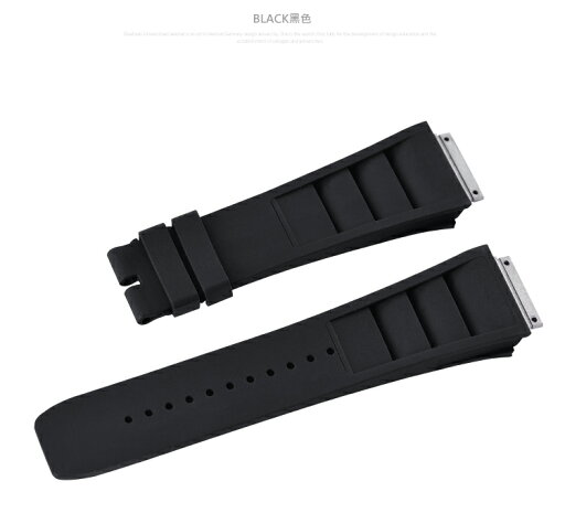Richard Mille リシャール ミル RM010 RM029に適用Vagenari ラバー ストラップ/ベルト ブラック Richard Mille リシャール ミル RM010 RM029に適用Vagenari ラバー ストラップ/ベルト ブラック