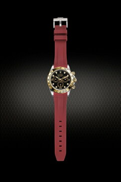 Rolex/ロレックス Daytona/デイトナ 116520、116523、116500、116503適用 VAGENARI ラバー ストラップ/ベルト レッド