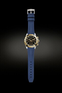 Rolex/ロレックス Daytona/デイトナ 116520、116523、116500、116503適用 VAGENARI ラバー ストラップ/ベルト ブルー