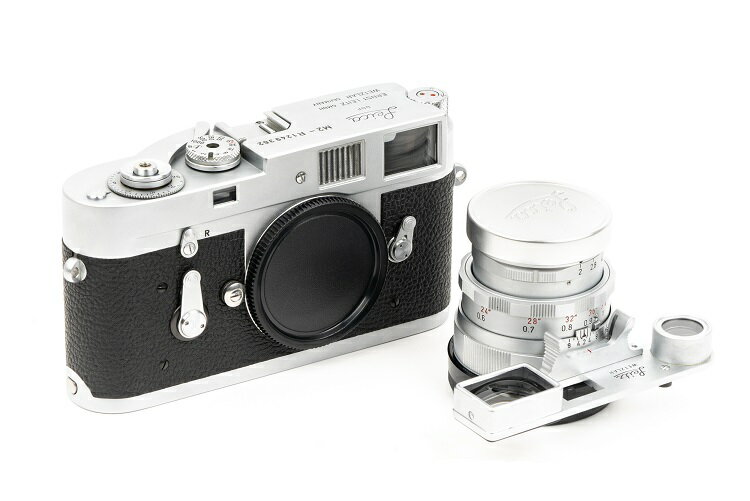 美品　LEICA/ライカ M2-R シルバーボディ 124号　#jp26962 + Leitz SUMMICRON 50mmf2 DR Rigid 235号 #jp26886 【外観】経年に伴い、使用痕跡がございます。 【光学系】サビ、劣化...