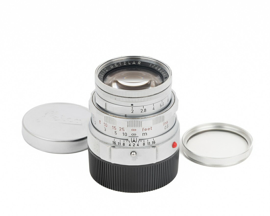 【美品】Leica/ライカ Summicron 50mm f2 Dual Range DR Rigidシルバーメガネ付き170号段 jp25889