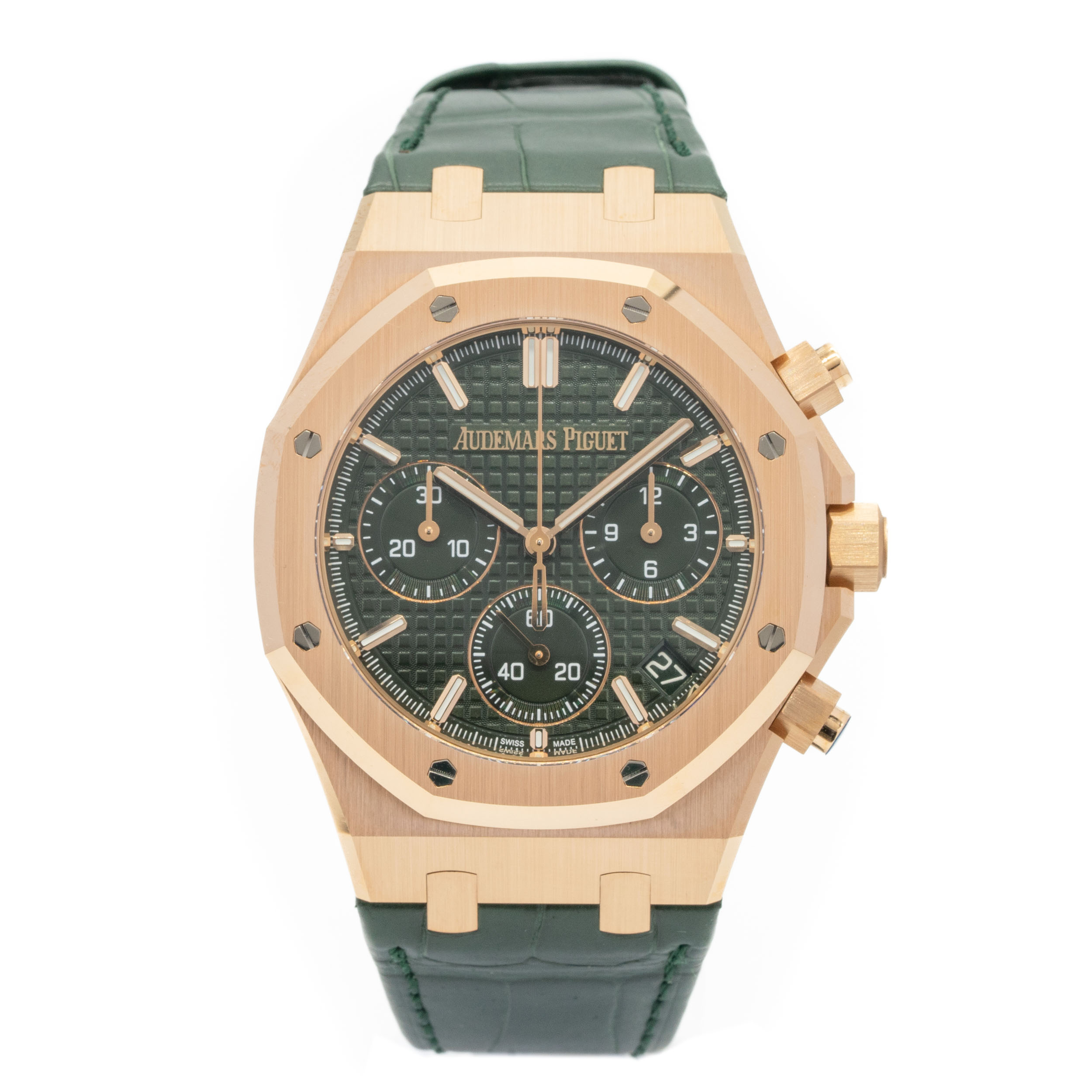 Audemars Piguet /オーデマ ピゲ ロイヤル オーク クロノグラフ 26240OR.OO.D404CR.02 グリーンダイヤル 18KPG メンズ 腕時計 #HK10874