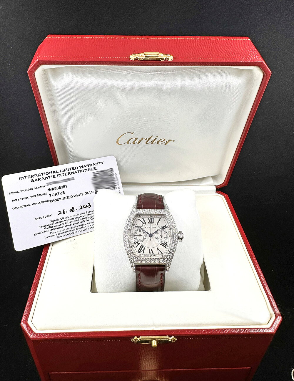 Cartier/カルティエ Tortue Monopoussoir 2396G K18WG ファクトリー ダイヤモンド ...