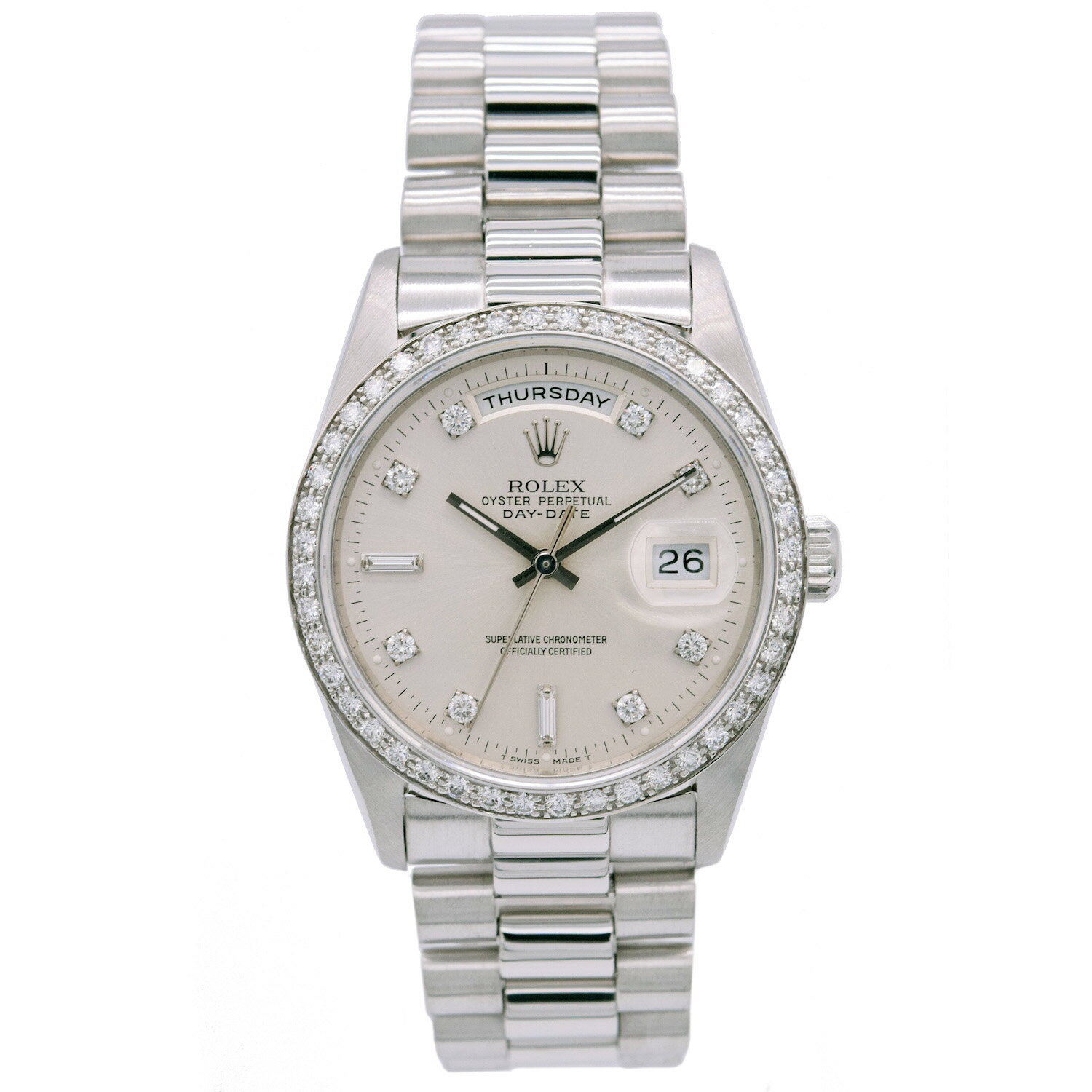Rolex/ロレックス Daydate デイデイト 36 Ref.18346A Pt950 ダイヤモンドベゼル&インデックス 自動巻き 腕時計 #HK11095