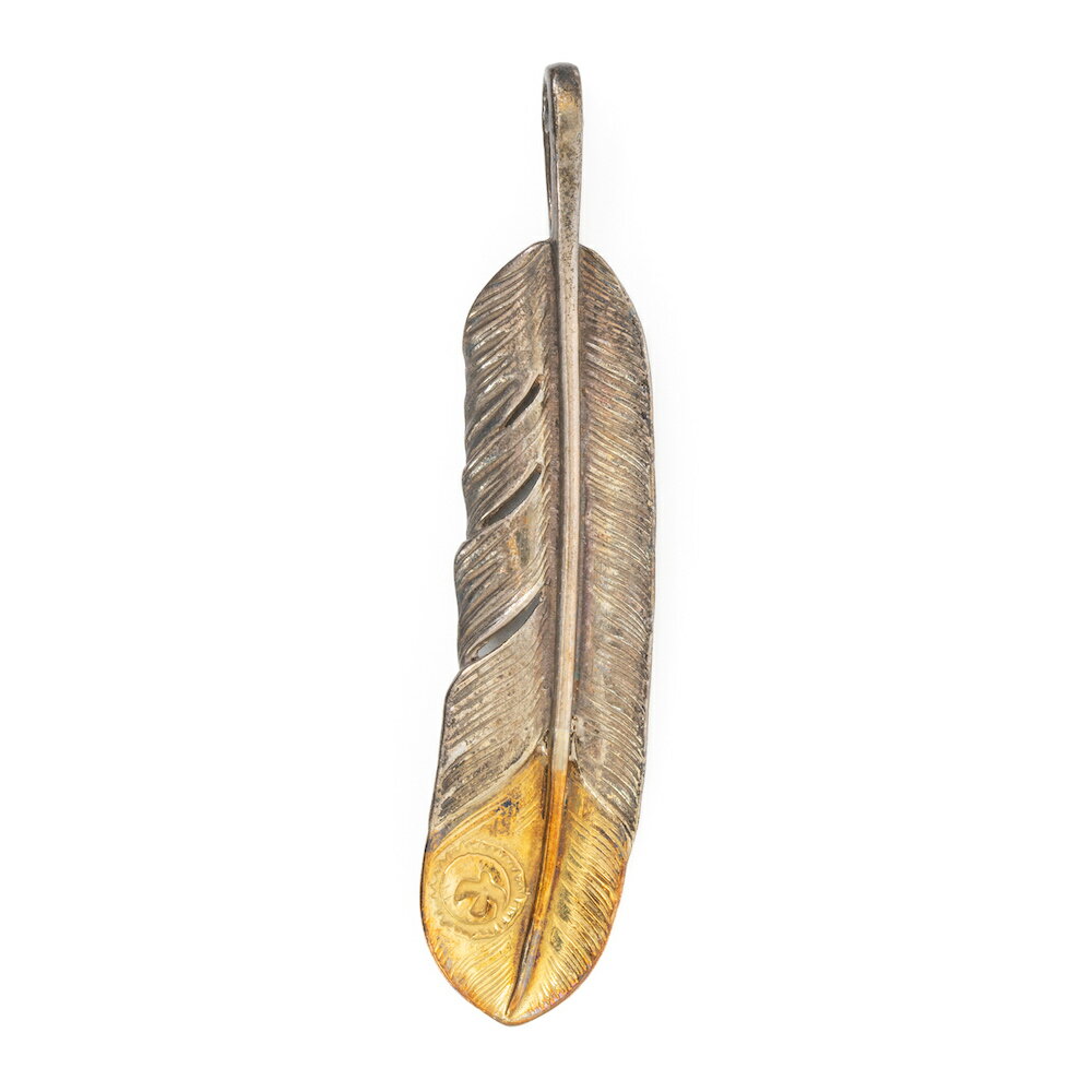 【オールド】goro's ゴローズ 早期 先金 特大フェザー 左向き ネックレストップ シルバー/ゴールド #JP17907