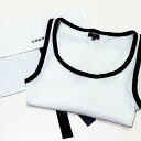【正規品】CHANEL/シャネル タンクトップ 36 ホワイト コットン& ミックス ファイバー ロゴ入り #BW00914