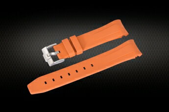 Rolex/ロレックス Submariner/サブマリーナー116610とGMT MasterII/マスターII 116710、16710に適用 VAGENARI ラバー ストラップ/ベルト オレンジ