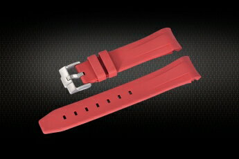 Rolex/ロレックス Submariner/サブマリーナー116610とGMT MasterII/マスターII 116710、16710に適用 VAGENARI ラバー ストラップ/ベルト レッド