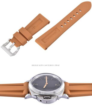 パネライ PAM 26mm 用 VAGENARIバイトンラバーストラップ バックル付 カーキ