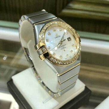 新品オメガ OMEGA 123.25.31.20.55.003 自動巻き18k ゴールド ダイヤ シェル 文字盤 31mm 腕時計