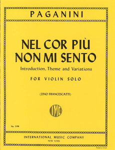 輸入楽譜／バイオリン（ヴァイオリン）／パガニーニ：「うつろな心」による序奏、主題と変奏曲
