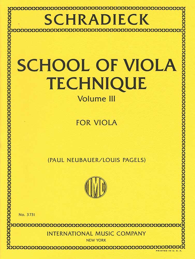 輸入楽譜／ビオラ（ヴィオラ）／シュラディーク（シュラディック）：ヴィオラ技巧教本 第3巻