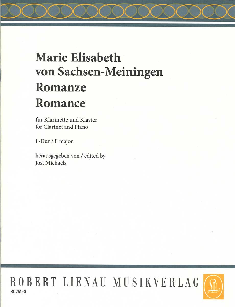 輸入楽譜／クラリネット／マリー・エリザベト・フォン・ザクセン＝マイニンゲン：ロマンス ヘ長調