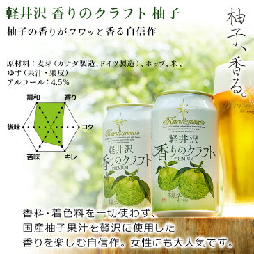 クラフトビール 送料無料 飲み比べ セット ビール 詰め合わせ 軽井沢ビール お礼 プチギフト プレゼント 地ビール 香りのクラフト柚子 清涼飛泉プレミアム クリア ダーク 白ビール ヴァイス 軽井沢エール 6種類 350ml缶×6本 N-EG 大人気商品