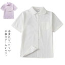 【送料無料】ピン 白 半袖シャツ 女の子 中学生 高校生 シャツ 学生服 ホワイト 透けない 制服 ブラウス 半袖 丸襟 スクールシャツ