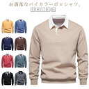 【送料無料】秋 40代 30代 20代 トップス ポロシャツ スウェット カジュアル スポーツ ハーフボタン メンズ ポロ襟 襟付き