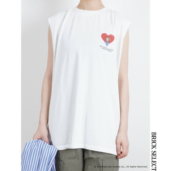 【50％OFF】CHUCKY N/S TEE T-shirt Tシャツ ノースリーブ レディース メンズ 女性 男性 レディースウェア メンズウェア トップス コットン 綿100％