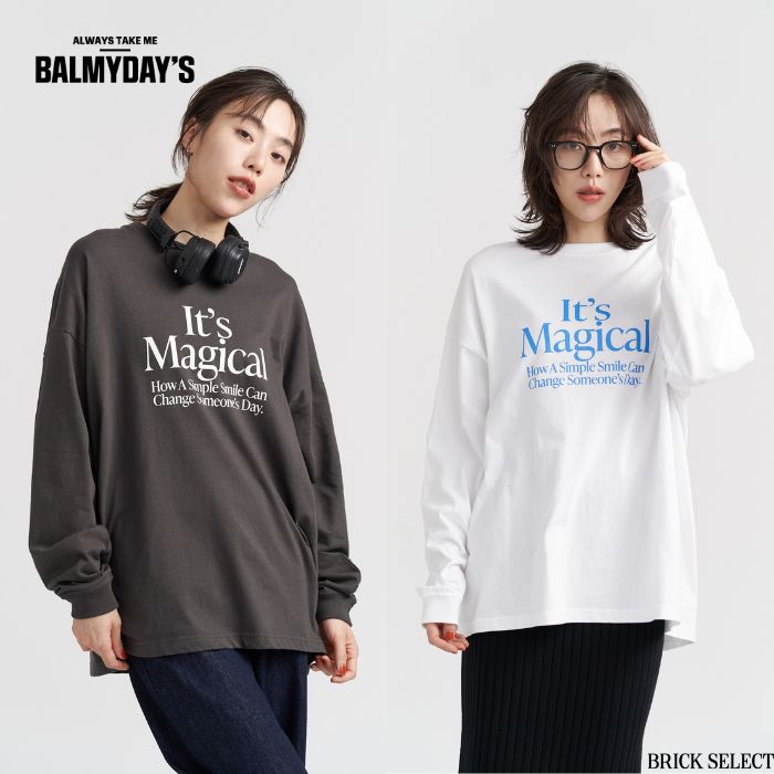 乐天商城 - 【40％OFF】L/S Tee 1 ロンT レディース メンズ ユニセックス トップス 男女兼用 BALMYDAY'S カジュアル ゆったりフィット プリントT