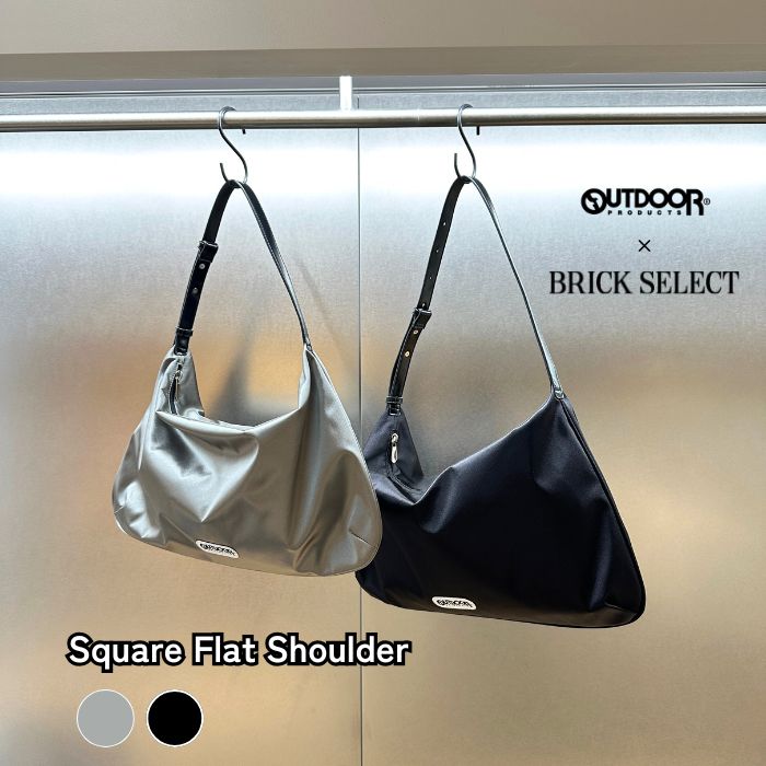 【30％OFF】OUTDOOR Square Flat Shoulder アウトドアプロダクツ ショルダーバッグ スクエアバッグ フ バッグ レディース メンズ ユニセックス 軽量 薄型 カジュアル おしゃれ シンプル 斜めがけ 旅行 通勤 通学 デイリーバッグ ブランド 韓国ファッション 収納力