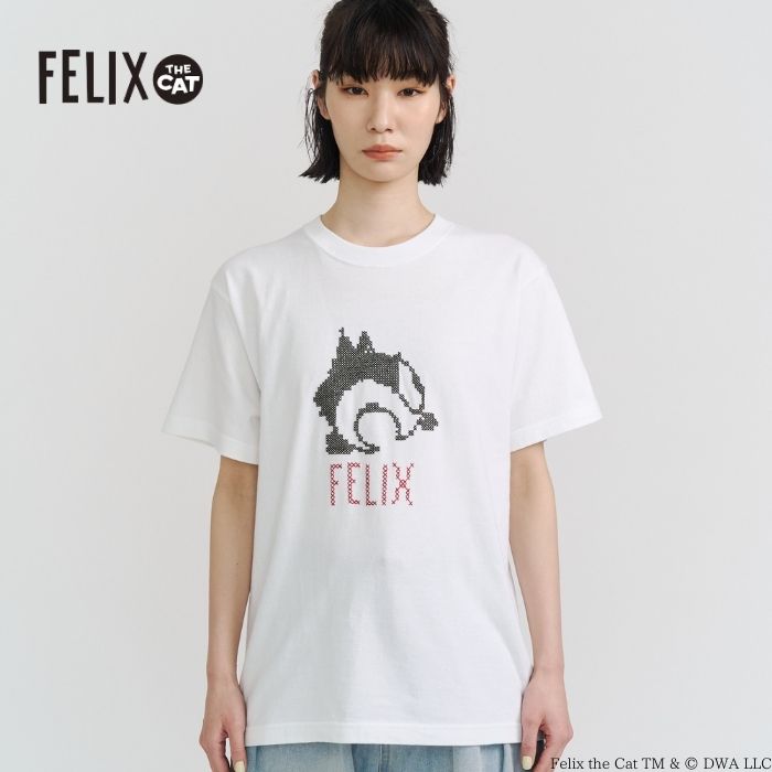 Rakuten - FELIX S/S TEE1 半袖Tシャツ レディース メンズ ユニセックス グラフィックT プリントT カジュアル ストリート 韓国ファッション トップス 春 夏 ゆったり クロスステッチ 刺繍T