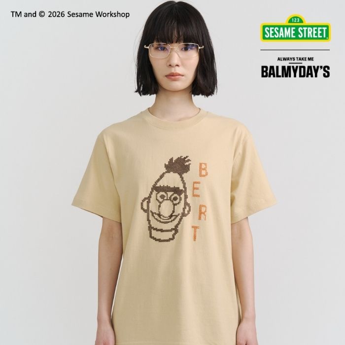 Rakuten - SESAME STREET S/S TEE 2 セサミストリート 半袖Tシャツ レディース グラフィックT プリントT カジュアル ストリート 韓国ファッション トップス 春 夏 ゆったり クロスステッチ 刺繍T