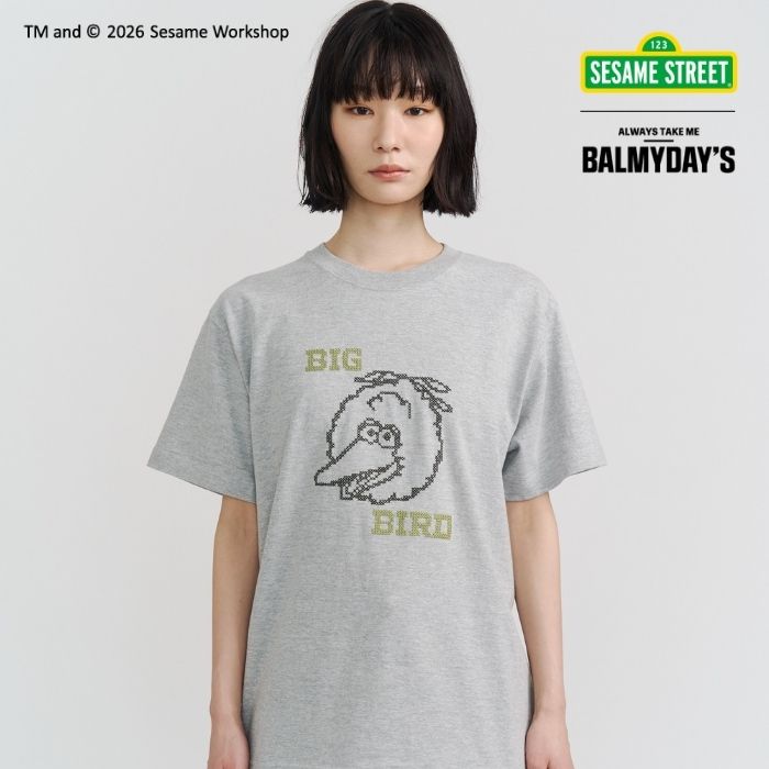 Rakuten - SESAME STREET S/S TEE 3 セサミストリート 半袖Tシャツ レディース グラフィックT プリントT カジュアル ストリート 韓国ファッション トップス 春 夏 ゆったり クロスステッチ 刺繍T