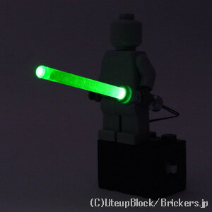 レゴ カスタム パーツ ミニフィグ ライトセーバー ダブルブレード アンバー LED [ Tr,Neon Green / トランスネオングリーン(蛍光 ] | lego ミニフィギュア 人形 スターウォーズ 武器 ライトセイバー