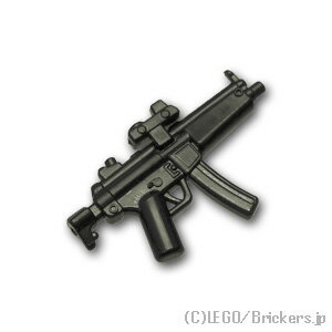 レゴ カスタム パーツ ミニフィグ サブマシンガン MP5A5 NAVY リフレックスサイト付き [Black/ブラック] | レゴ互換品 ミニフィギュア 人形 ミリタリー 武器 銃 マシンガン 機関銃
