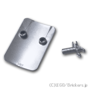 レゴ カスタム パーツ ミニフィグ ライオットシールド N5 [Flat Silver/フラットシルバー風] | レゴ互換品 ミニフィギュア 人形 警察 S.W.A.T. swat 特殊部隊 盾