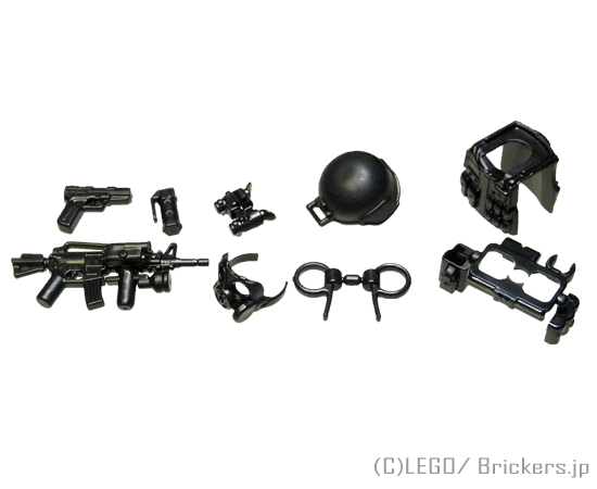 レゴ カスタム パーツ ミニフィグ S.W.A.T. アサルターセット [Black/ブラック] | レゴ互換品 ミニフィギュア 人形 ミリタリー スワット 武器 装備 swat 特殊部隊