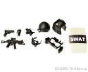 レゴ カスタム パーツ ミニフィグ S.W.A.T. ポイントマンセット Black/ブラック レゴ互換品 ミニフィギュア 人形 ミリタリー スワット 武器 装備 swat 特殊部隊