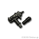 レゴ カスタム パーツ ミニフィグ サブマシンガン Mini-UZI サイレンサー付き [Black/ブラック] | レゴ互換品 ミニフィギュア 人形 ミ..