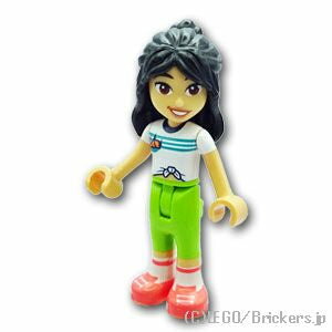 レゴ フレンズ ミニフィグ フレンズ リアン - キャンプ場ロゴのTシャツ| LEGO純正品の フィギュア 人形 ミニフィギュア