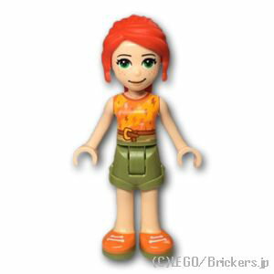 レゴ フレンズ ミニフィグ ミア - オレンジシャツとショーツ | LEGO純正品の フィギュア 人形 ミニフィギュア