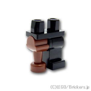 レゴ　パーツ　ミニフィグ　レッグ　-　黒い左脚と海賊の義足：[Black　/　ブラック]