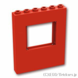 レゴ パーツ パネル 1 x 6 x 6 - 1 x 4 x 3 窓付き [ Red / レッド ] | LEGO純正品の バラ 売り