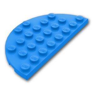レゴ パーツ プレート 4 x 8 - ラウンドハーフ [ Dark Azure / ダークアズール ] | LEGO純正品の バラ 売り