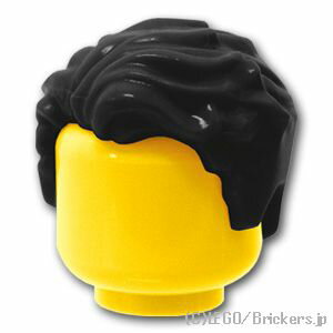 レゴ パーツ ミニフィグ ヘア - 左わけ [ Black / ブラック ] | LEGO純正品の バラ 売り