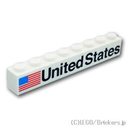 レゴ パーツ ブロック 1 x 8 - United States アメリカ国旗 左 [ White / ホワイト ] | LEGO純正品の バラ 売り