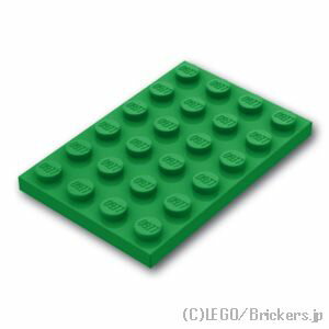 レゴ パーツ プレート 4 x 6 [ Green / グリーン ] | LEGO純正品の バラ 売り