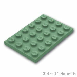 レゴ パーツ プレート 4 x 6 [ Sand Green / サンドグリーン ] | LEGO純正品の バラ 売り