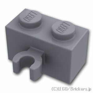 レゴ パーツ ブロック 1 x 2 - 垂直クリップ [ Dark Bluish Gray / ダークグレー ] | LEGO純正品の バラ 売り